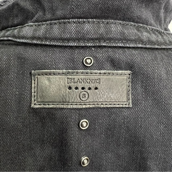 Blank NYC Black Jean Jacket Size Small Studded Distressed Denim New NWT - Picture 6 of 10